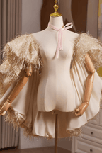 Gold Glitter Fringe Evening Shawl Avalabel