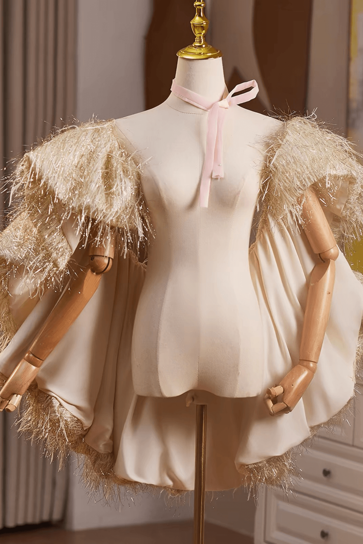 Gold Glitter Fringe Evening Shawl Avalabel