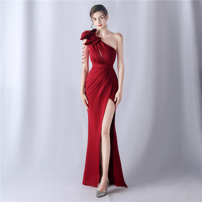 Crafted Flower With Beading Formal Dress