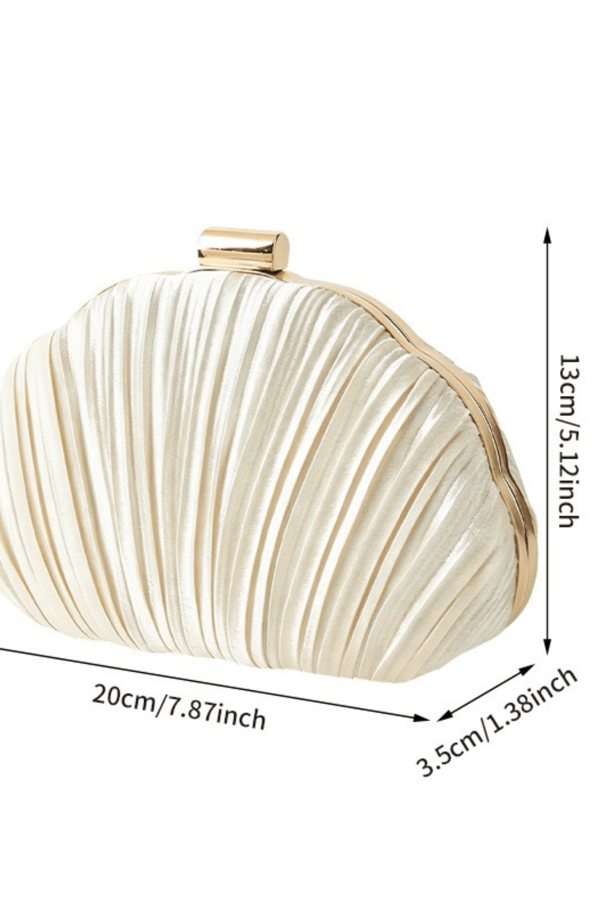 Pleated Satin Seashell Evening Clutch Avalabel