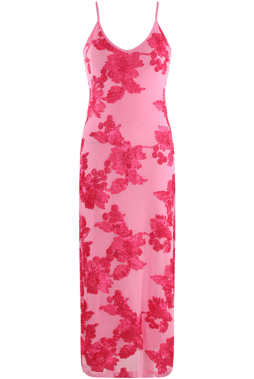 Floral Lace Lined Cami Midi Dress Soraya