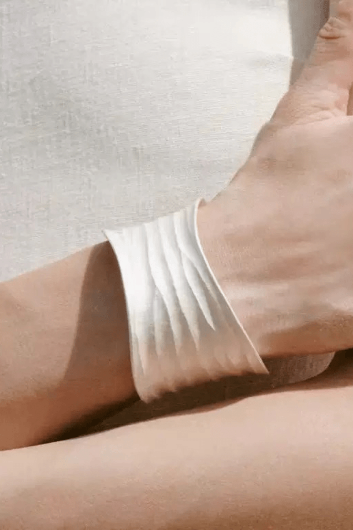 Off‑White Textured Wide Open Cuff Bracelet Avalabel