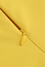 Janis Yellow Strapless Pearl Trim Ruffle Dress Avalabel