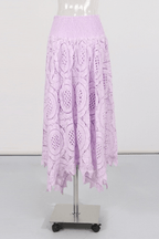 Hikari Puff Sleeve Purple Lace Two Piece Set Avalabel