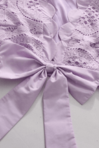Hikari Puff Sleeve Purple Lace Two Piece Set Avalabel