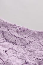 Hikari Puff Sleeve Purple Lace Two Piece Set Avalabel