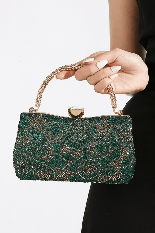 Celestial Star Moon Rhinestone Evening Clutch Avalabel