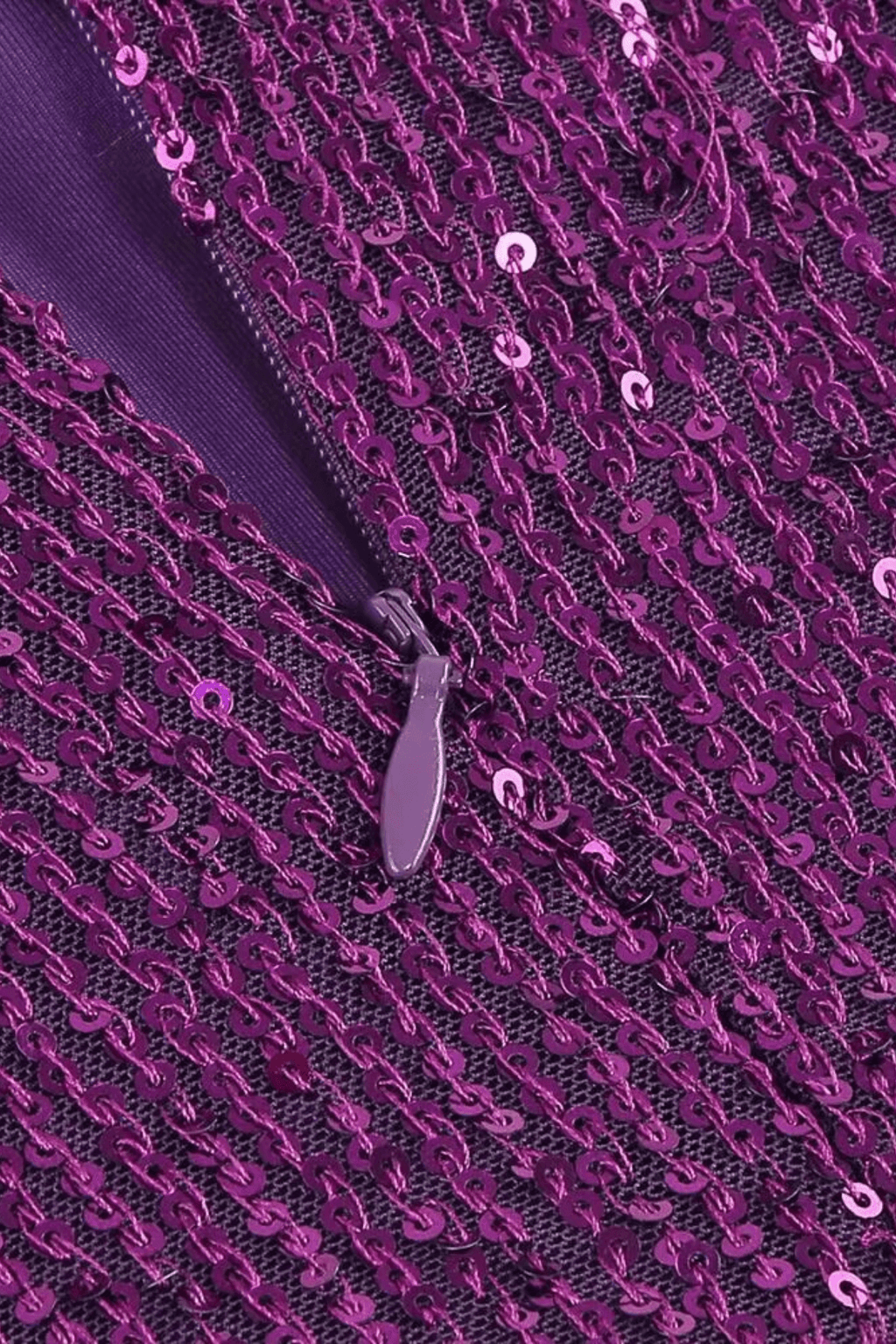 Isla Purple Sequin Asymmetrical High Slit Maxi Dress Avalabel