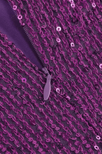 Isla Purple Sequin Asymmetrical High Slit Maxi Dress Avalabel
