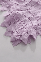 Hikari Puff Sleeve Purple Lace Two Piece Set Avalabel