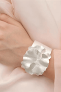 Silver 3D Floral Wide Open Cuff Bracelet Avalabel