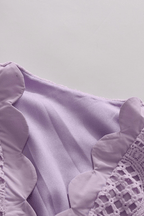 Hikari Puff Sleeve Purple Lace Two Piece Set Avalabel