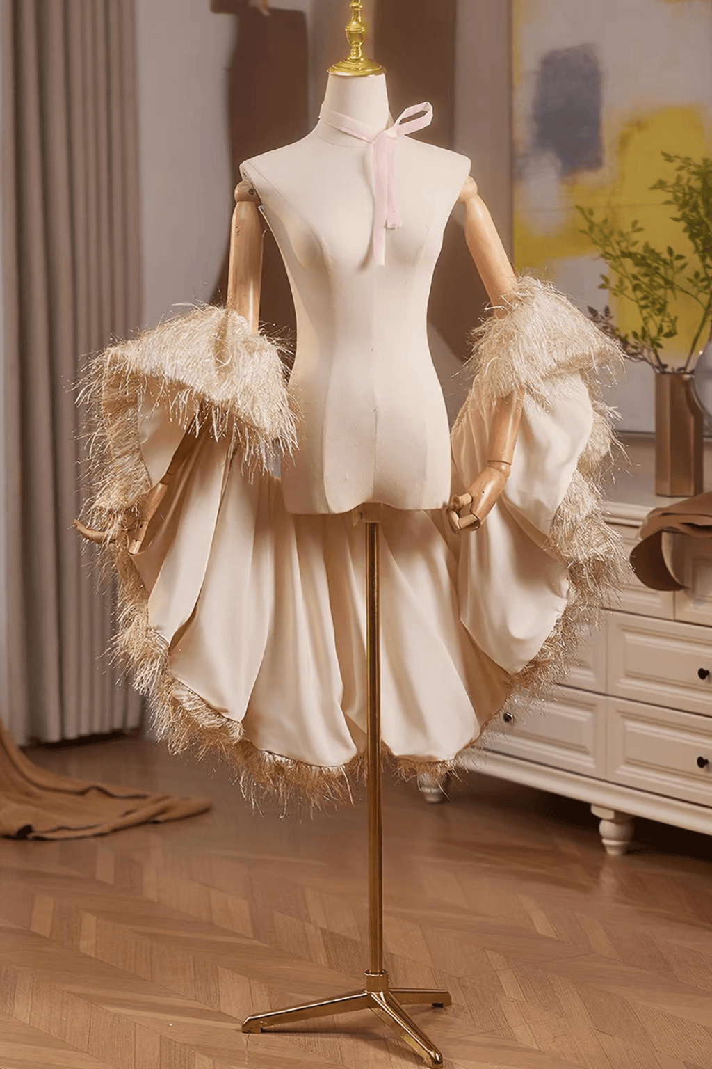 Gold Glitter Fringe Evening Shawl Avalabel