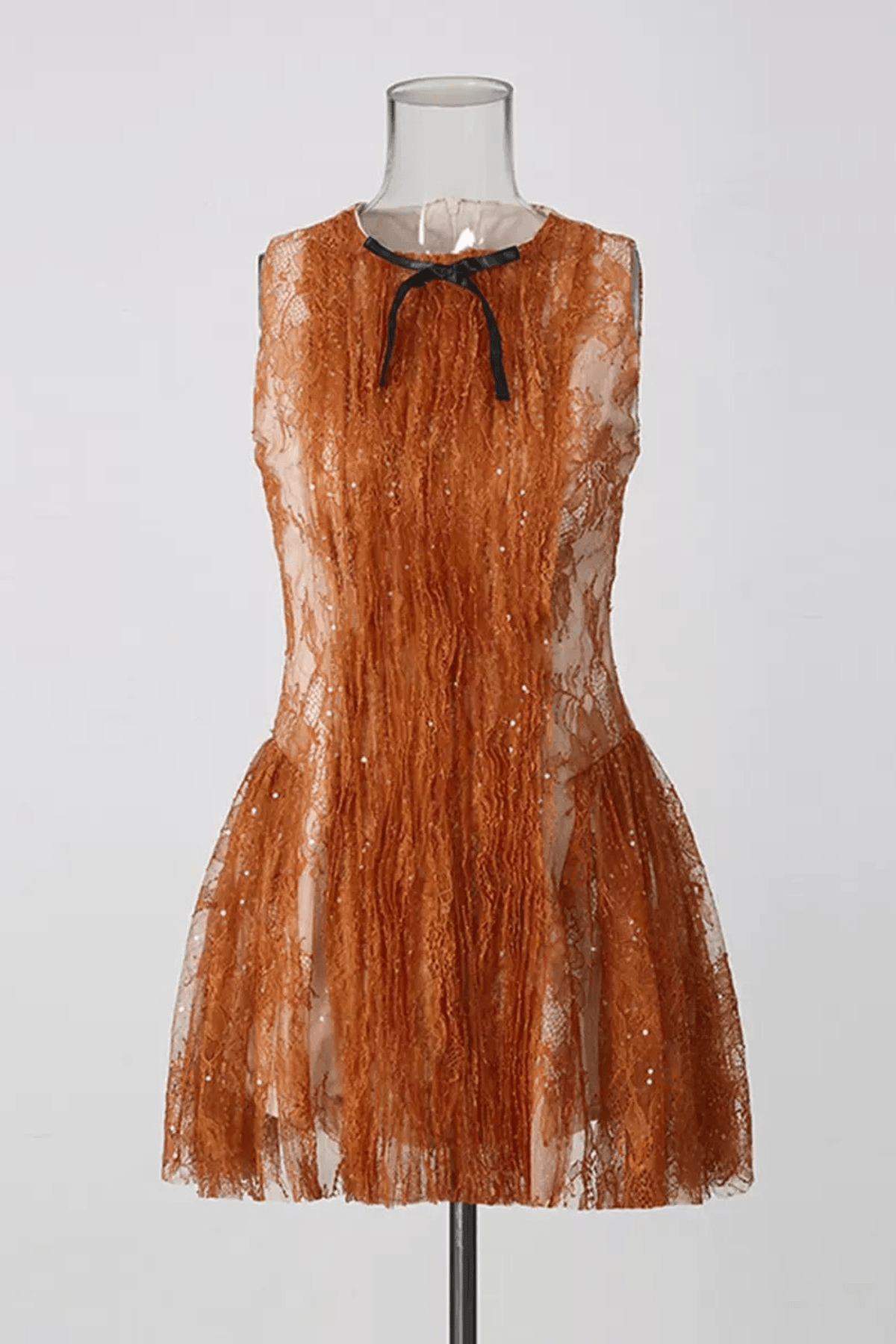 Celia Lace Bow Neck Fit and Flare Mini Dress Avalabel