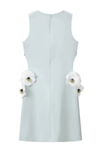 Ester Sleeveless Blue 3D Floral Mini Dress Avalabel