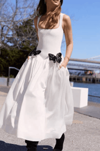 Helen White Beaded Butterfly Midi Dress Avalabel