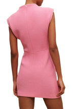 jessica sleeveless tweed mini dress in pink Avalabel