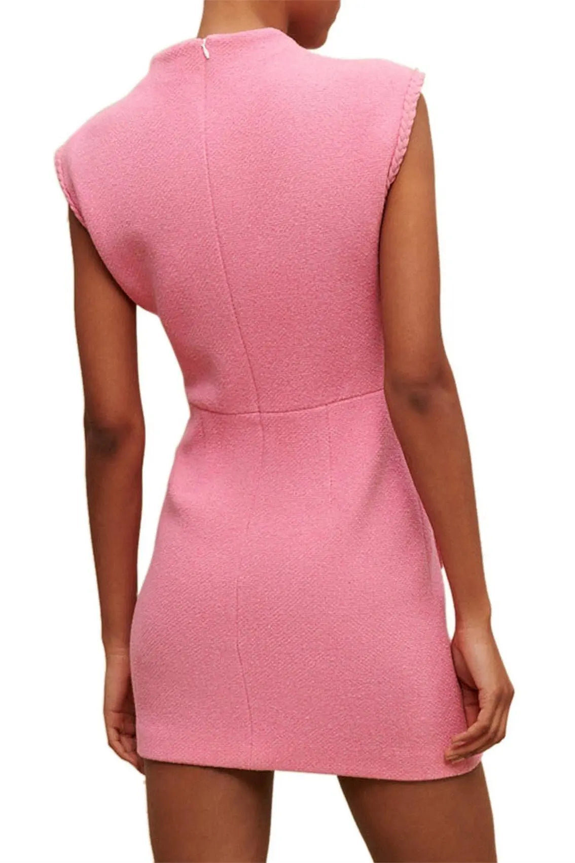 jessica sleeveless tweed mini dress in pink Avalabel