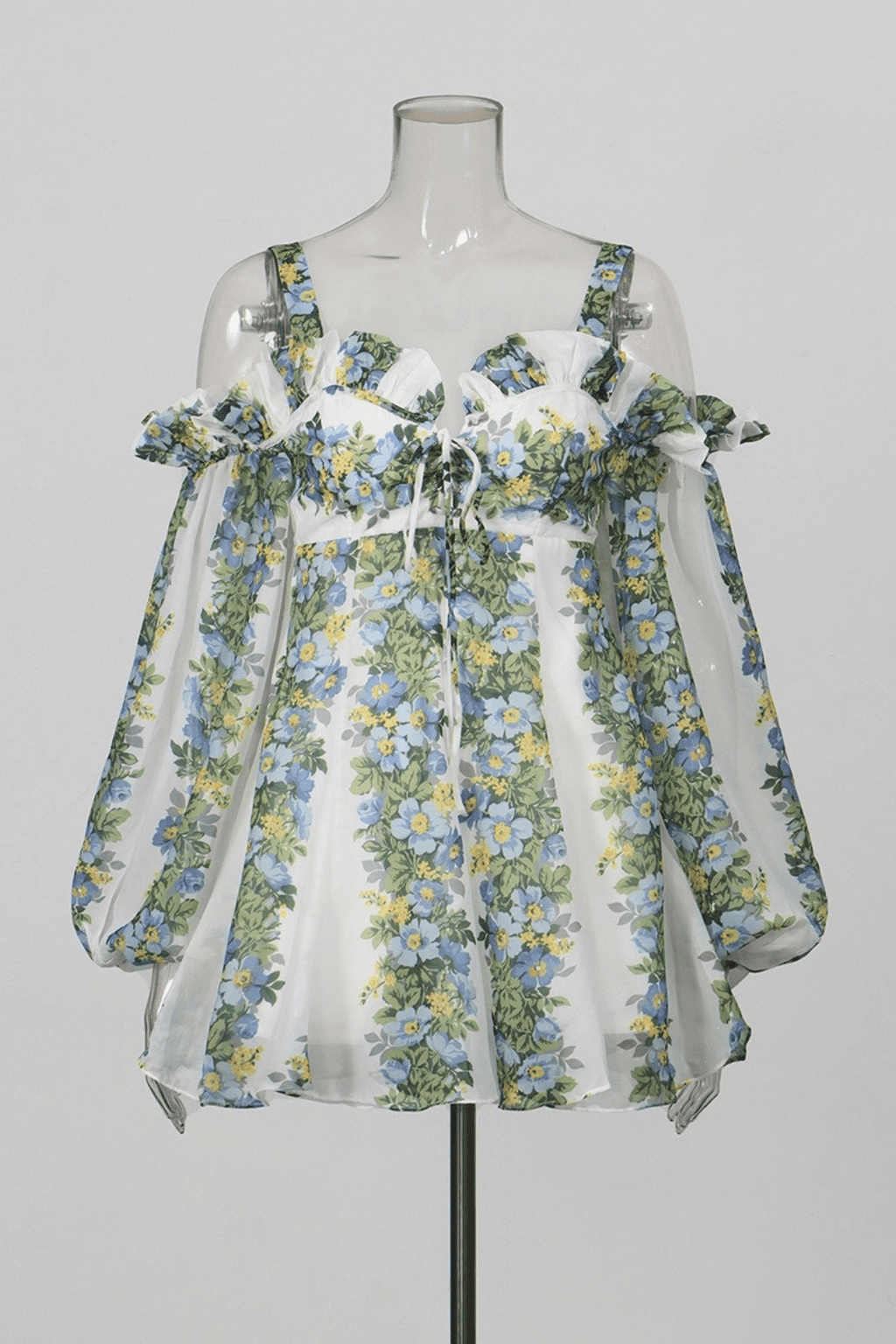 Bella Off Shoulder Floral Puff Sleeve Mini Dress Avalabel