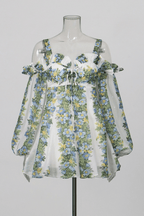 Bella Off Shoulder Floral Puff Sleeve Mini Dress Avalabel