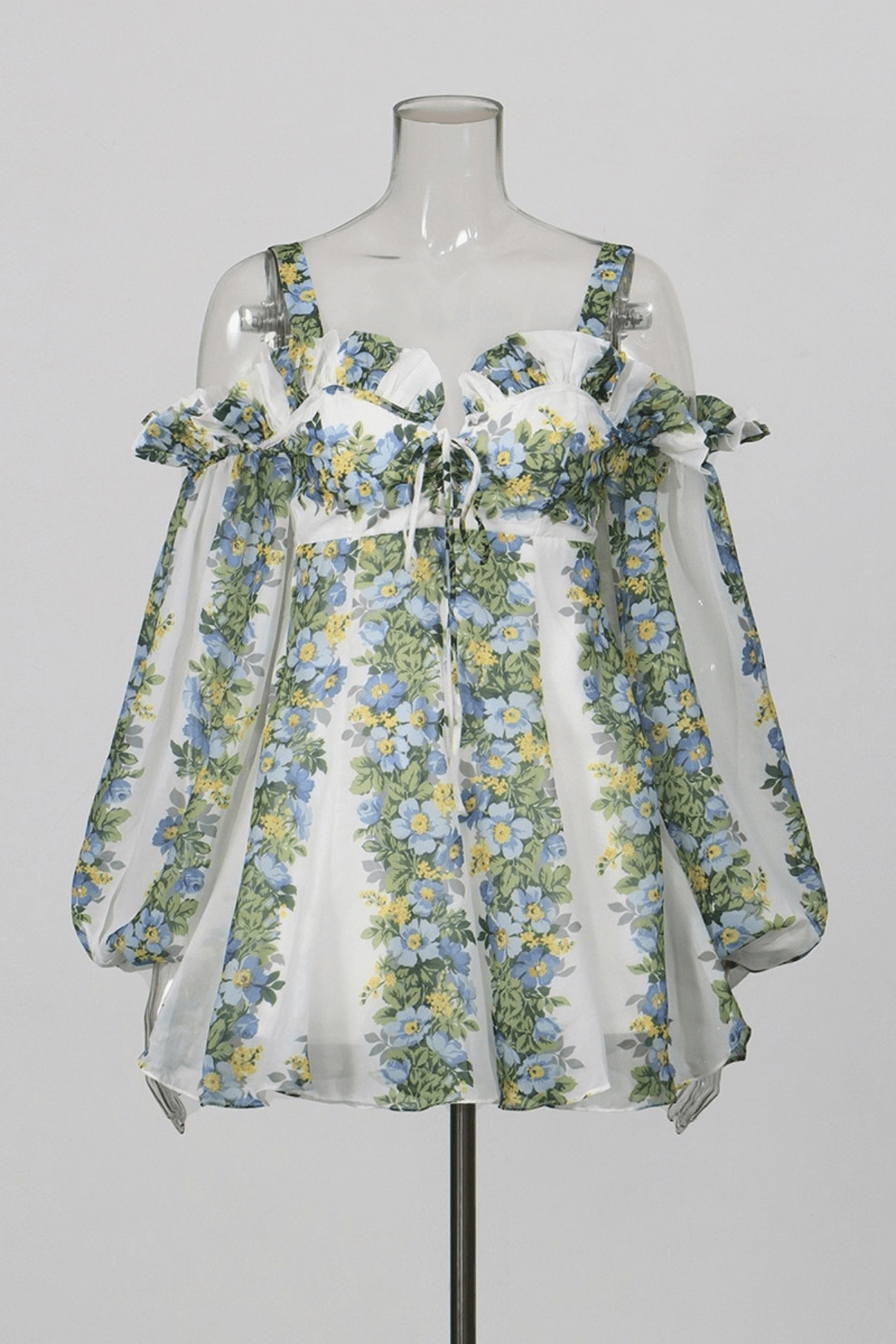 Bella Off Shoulder Floral Puff Sleeve Mini Dress Avalabel