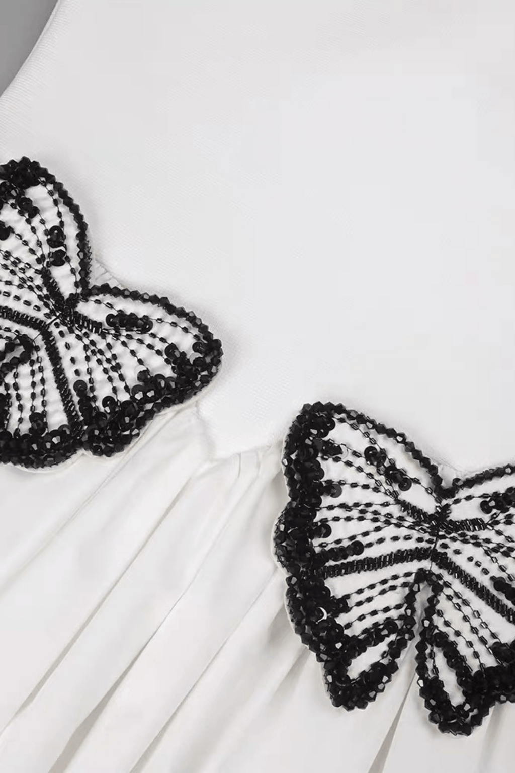 Helen White Beaded Butterfly Midi Dress Avalabel