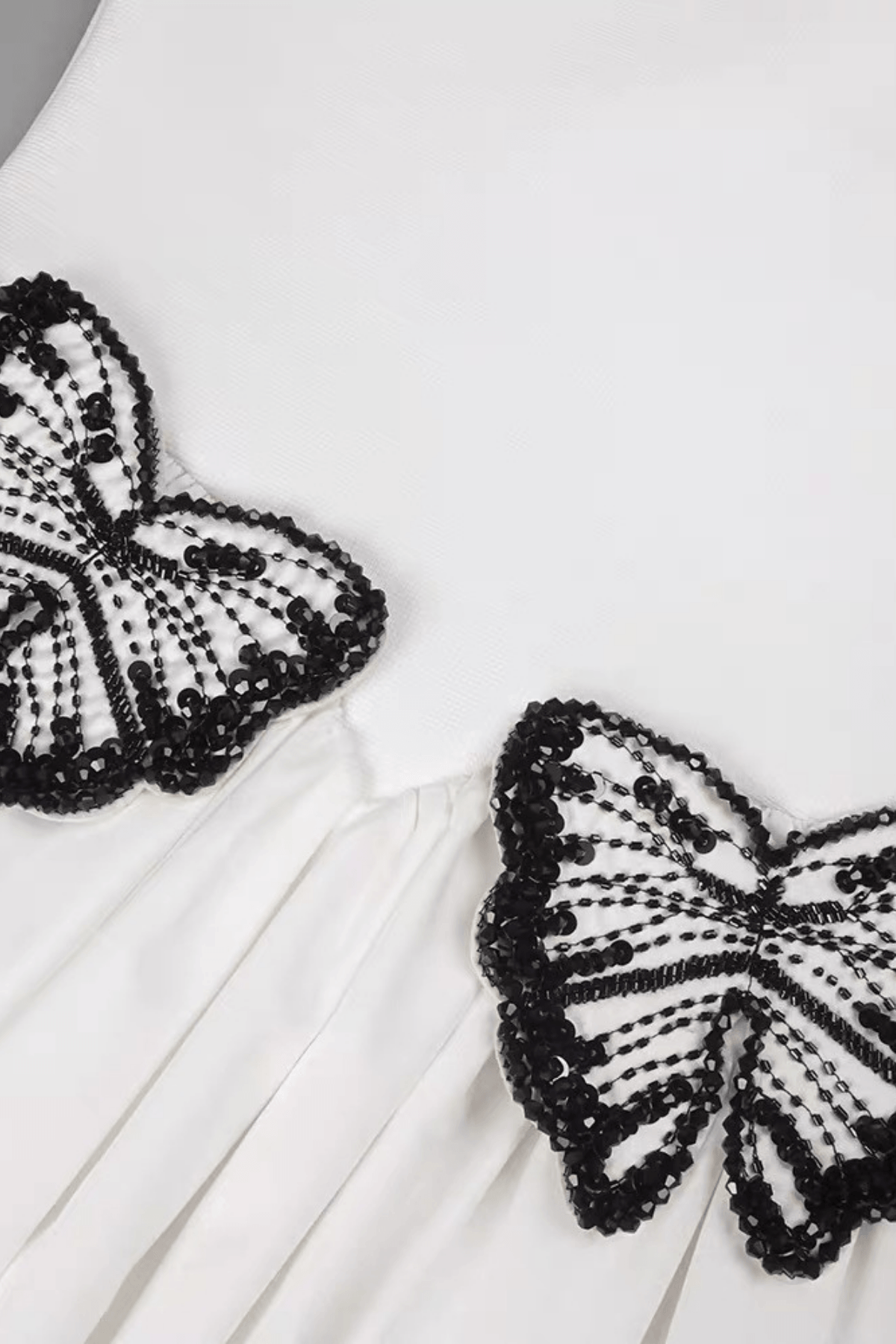 Helen White Beaded Butterfly Midi Dress Avalabel