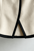 Freda Cream Trim Fitted Short Jacket Avalabel