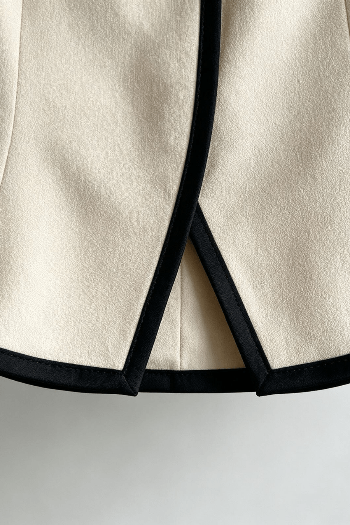 Freda Cream Trim Fitted Short Jacket Avalabel