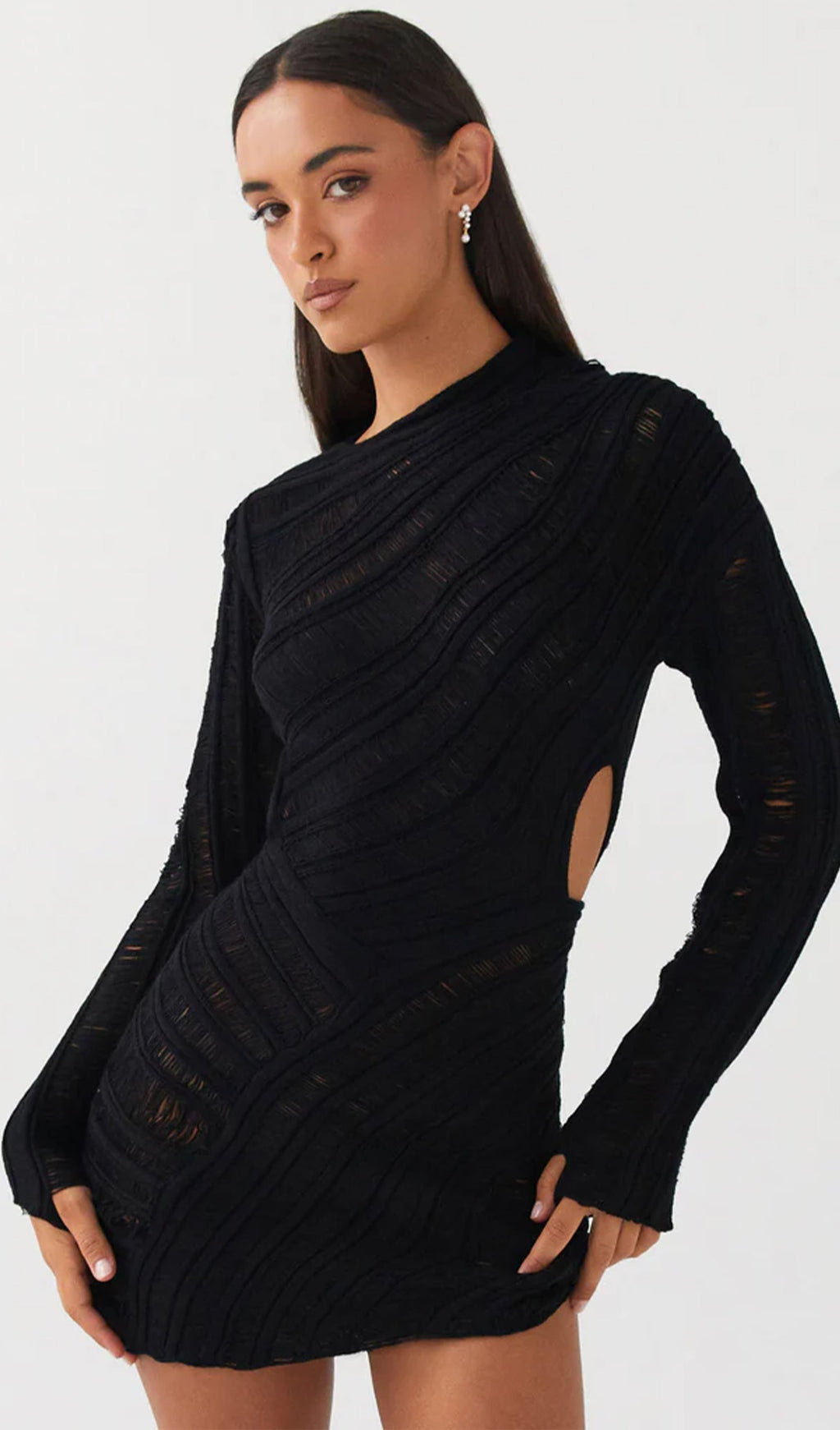 Hollow Out  Mini Dress Avalabel