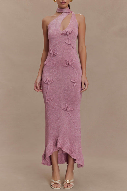 Celestino Floral Metallic Knit Maxi Dress - Pink Avalabel