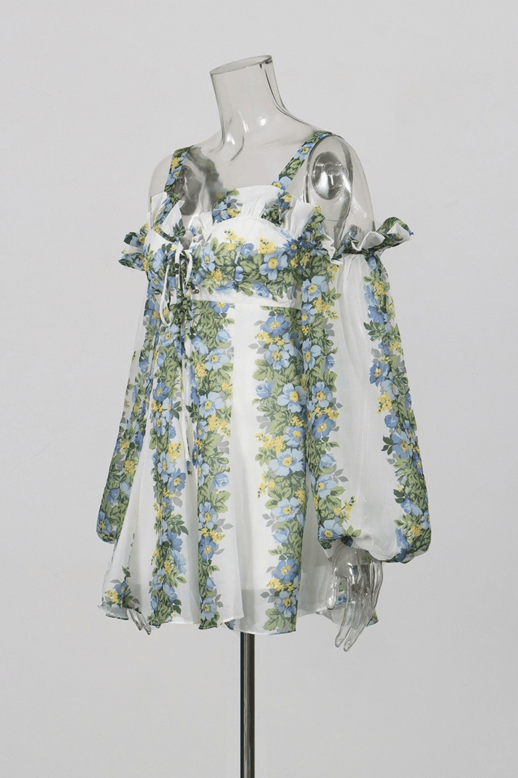 Bella Off Shoulder Floral Puff Sleeve Mini Dress Avalabel