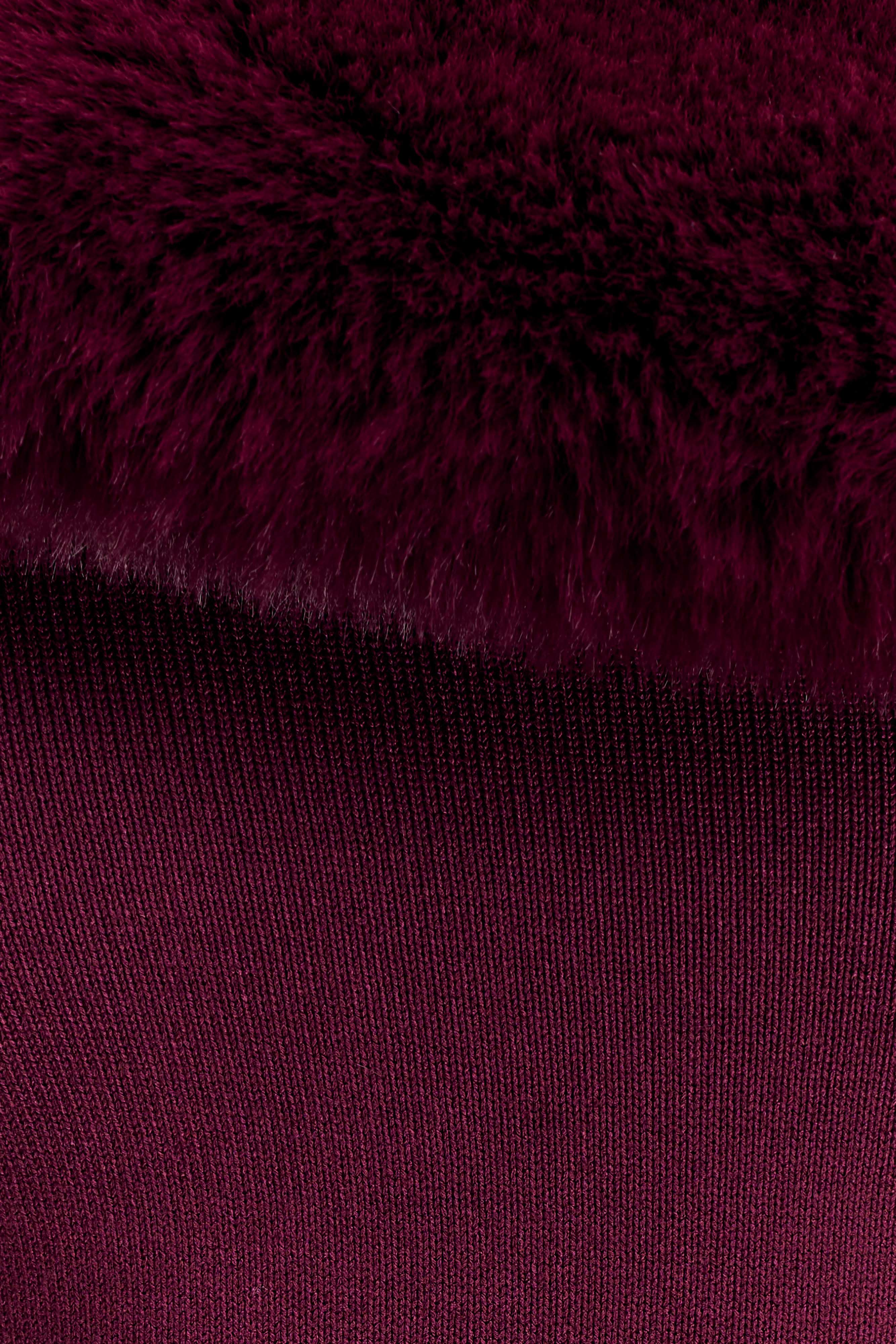 rebecca Faux Fur Knit Maxi Dress - Plum Avalabel