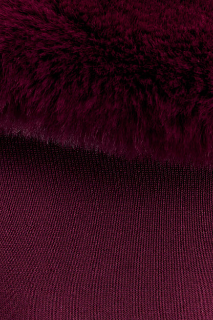 rebecca Faux Fur Knit Maxi Dress - Plum