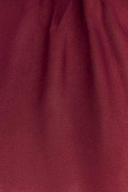 Chiffon Ruffle Mini Dress - Wine
