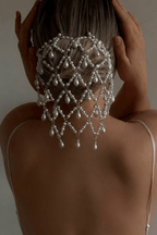 Beaded Pearl Web Drop Formal Hair Comb Avalabel