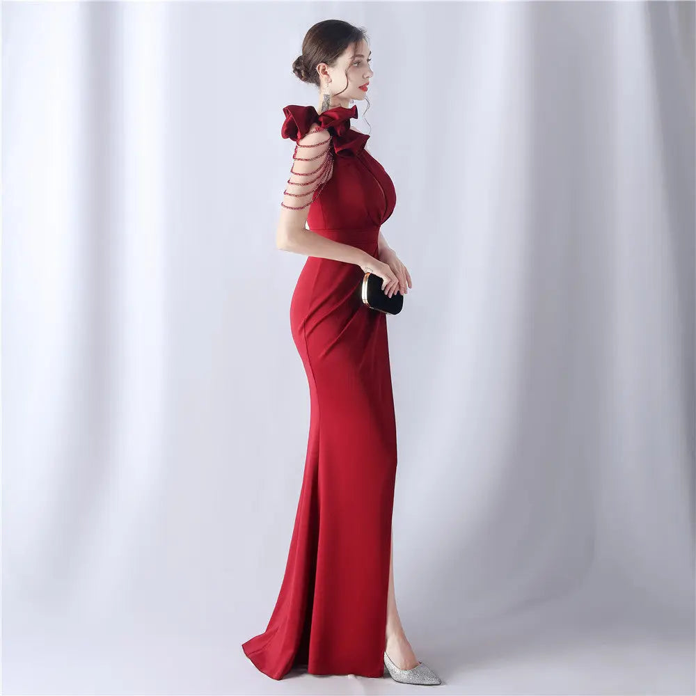 Crafted Flower With Beading Formal Dress Avalabel