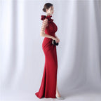Crafted Flower With Beading Formal Dress Avalabel