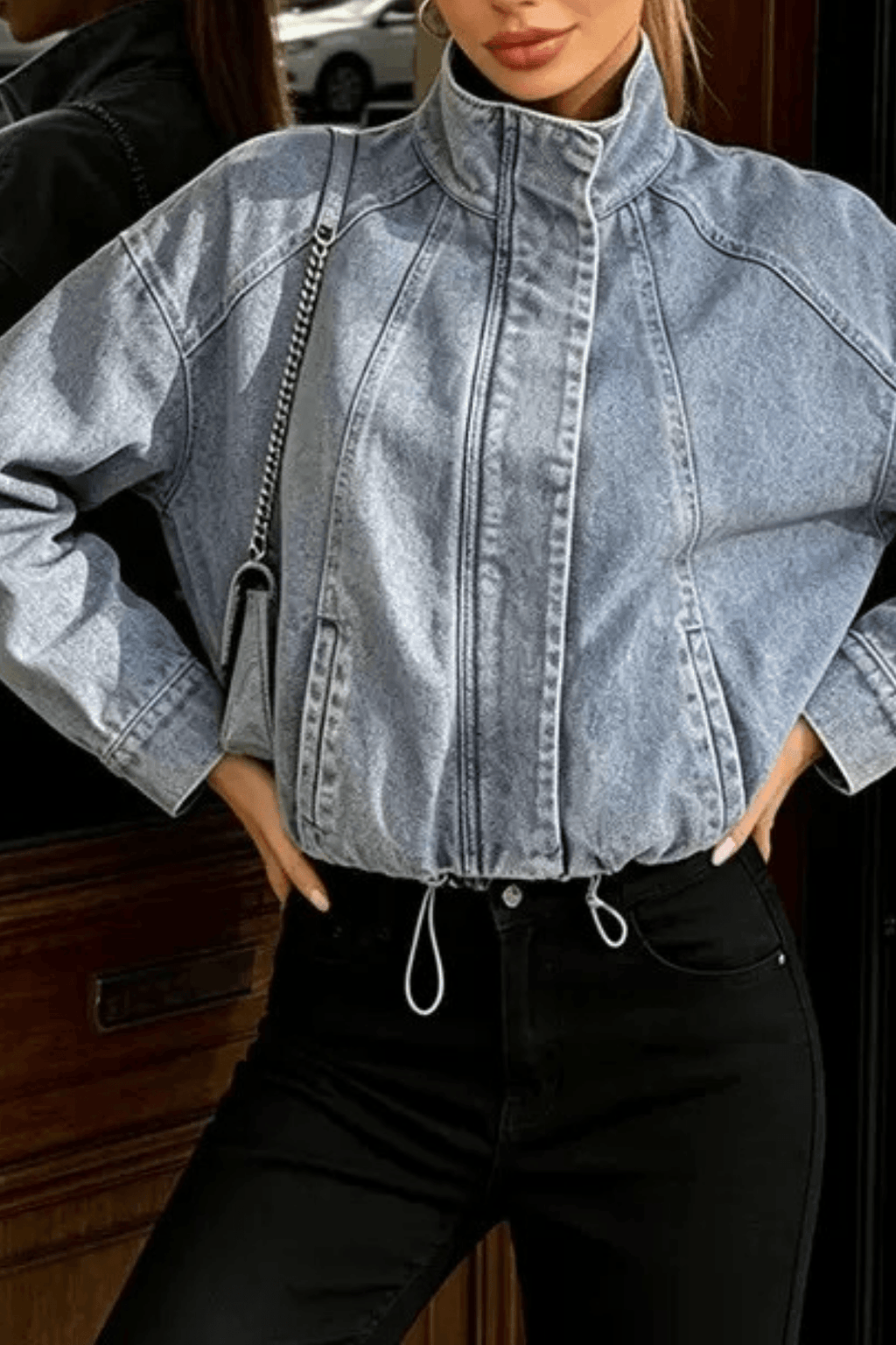 Gina Light Wash Denim Trucker Jacket Avalabel