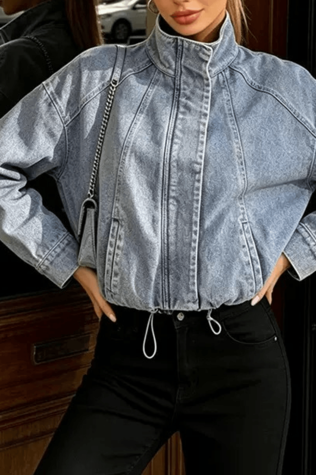 Gina Light Wash Denim Trucker Jacket Avalabel