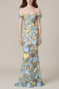 Zora 3D Floral Off‑Shoulder Mermaid Dress Avalabel
