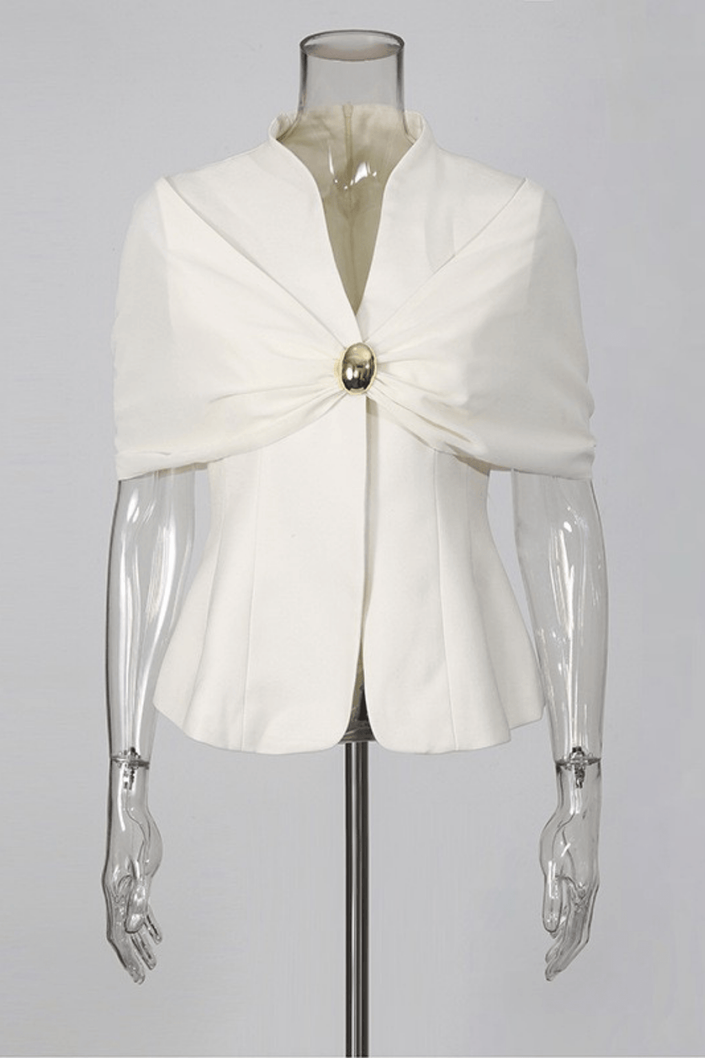 White Cape Top Ombre Pleated Skirt Two Set Avalabel