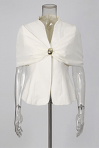 White Cape Top Ombre Pleated Skirt Two Set Avalabel