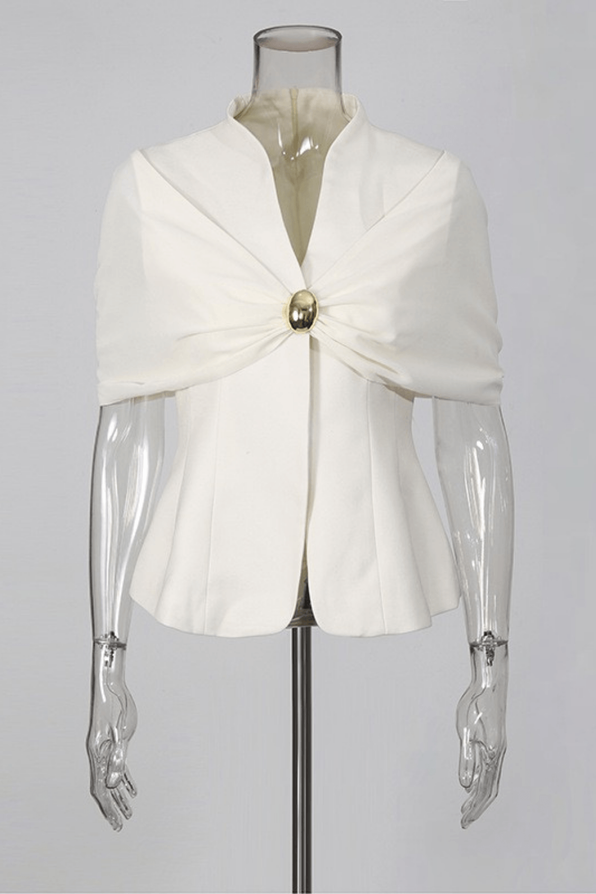 White Cape Top Ombre Pleated Skirt Two Set Avalabel