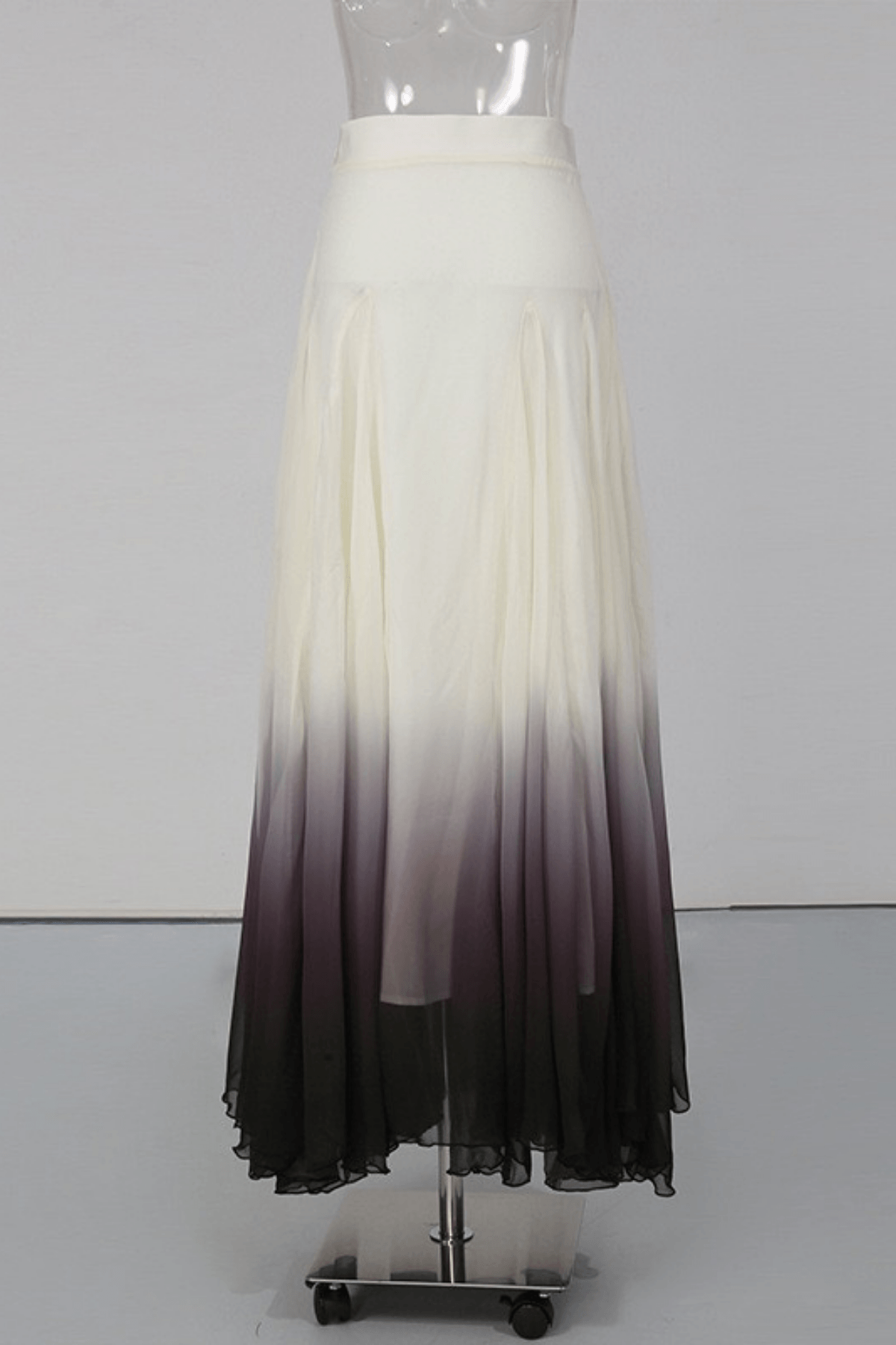 White Cape Top Ombre Pleated Skirt Two Set Avalabel