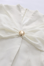 White Cape Top Ombre Pleated Skirt Two Set Avalabel