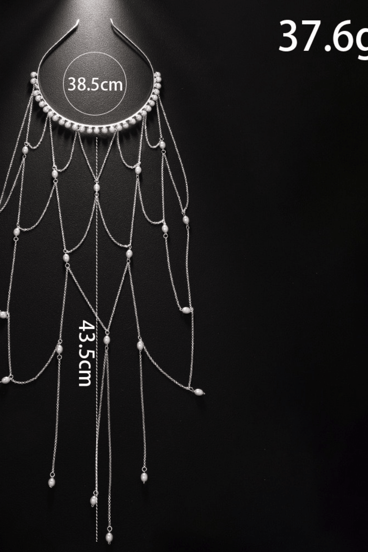 Layered Dangle Pearl Chain Headband Avalabel