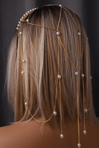 Layered Dangle Pearl Chain Headband Avalabel