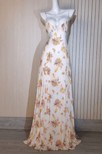 Golda Floral Spaghetti Strap Lace Trim Maxi Dress Avalabel