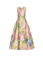zenobia colorful print Jacquard sleeveless maxi Dress Avalabel